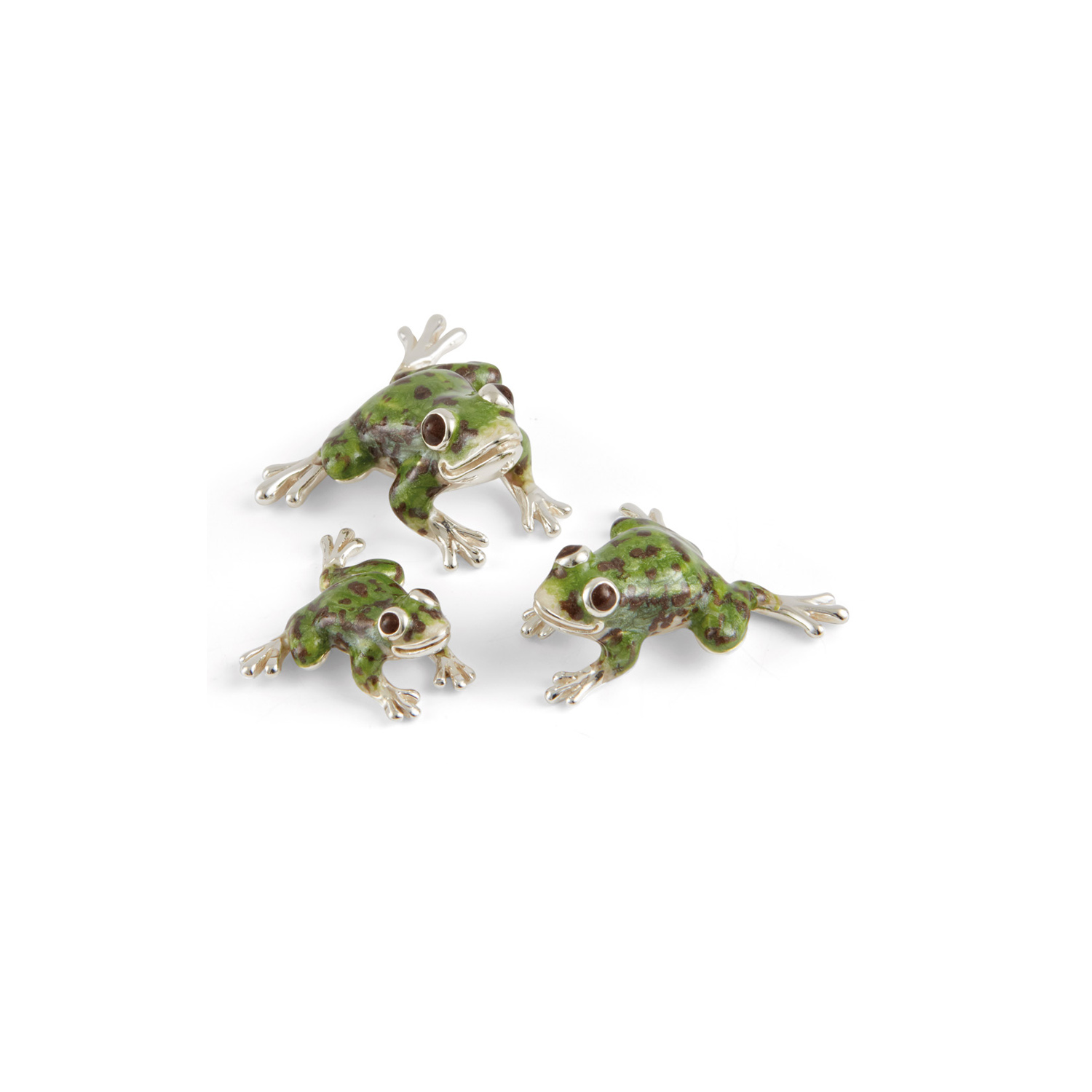 Saturno, Sterling Silver Green Frog Figurine A sterling silver green frog figurine from Saturno by Francis Howard.