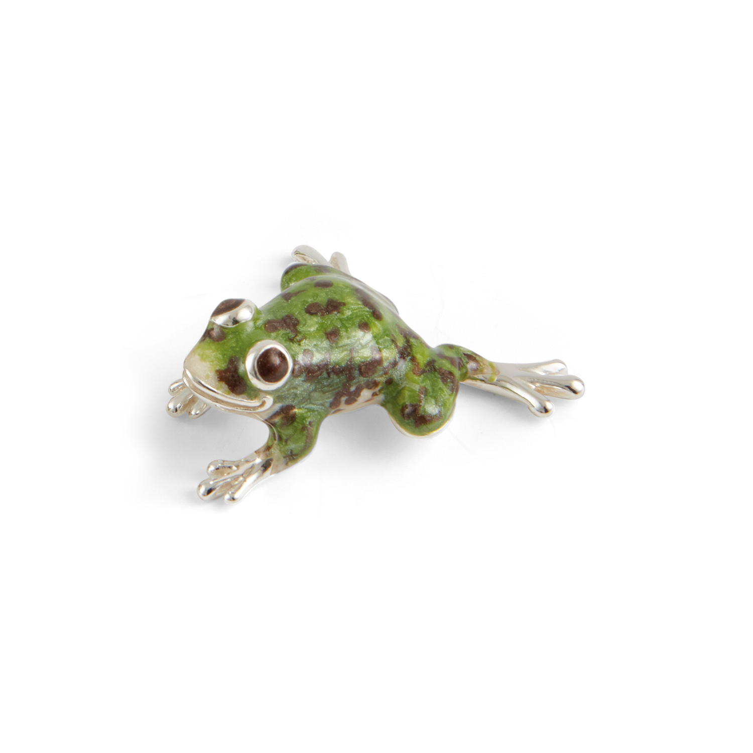 Saturno, Sterling Silver Green Frog Figurine A sterling silver green frog figurine from Saturno by Francis Howard.