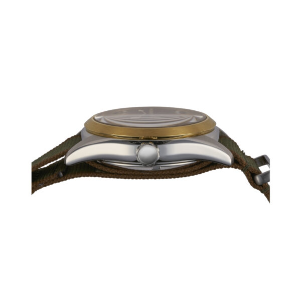 Seiko, Prospex Alpinist 'Sunbeam Forest' with a 38mm stainless steel case and a green and brown nylon fabric strap featuring a date function and a green dial.