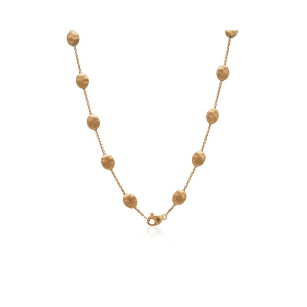 An 18ct rose gold satin finished bead necklace by Marco Bicego