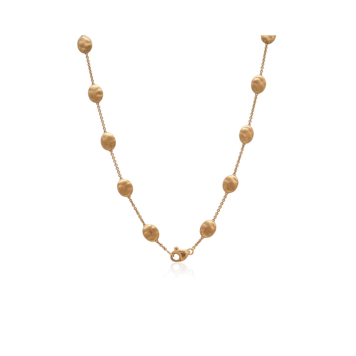 An 18ct rose gold satin finished bead necklace by Marco Bicego