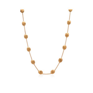 An 18ct rose gold satin finished bead necklace by Marco Bicego