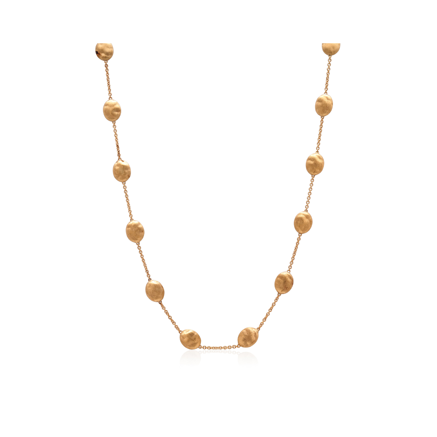 An 18ct rose gold satin finished bead necklace by Marco Bicego