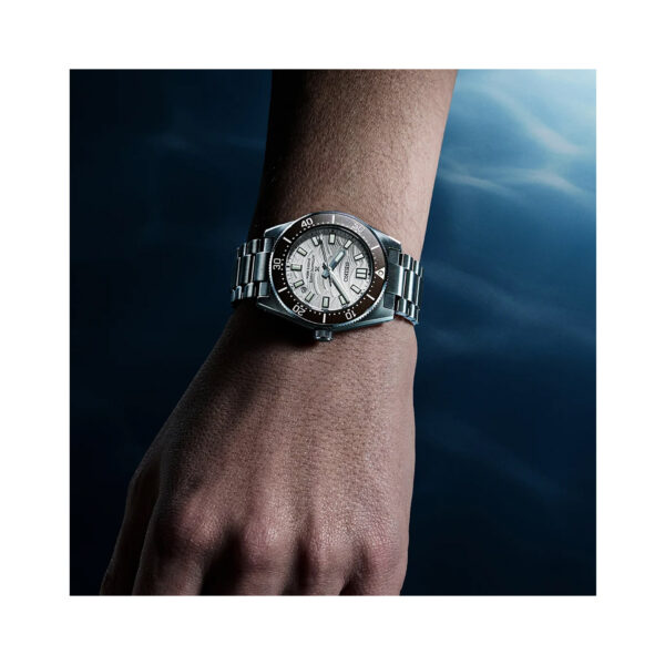 Seiko, Prospex 1965 Heritage Diver’s 60th Anniversary Limited Edition with a 40mm stainless steel case and bracelet strap featuring a date function on a silver dial.