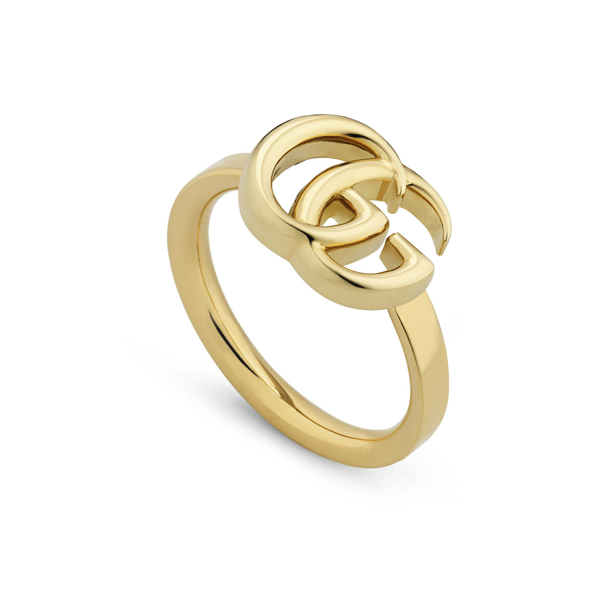 An 18ct yellow gold double motif ring from Gucci's GG Running collection.