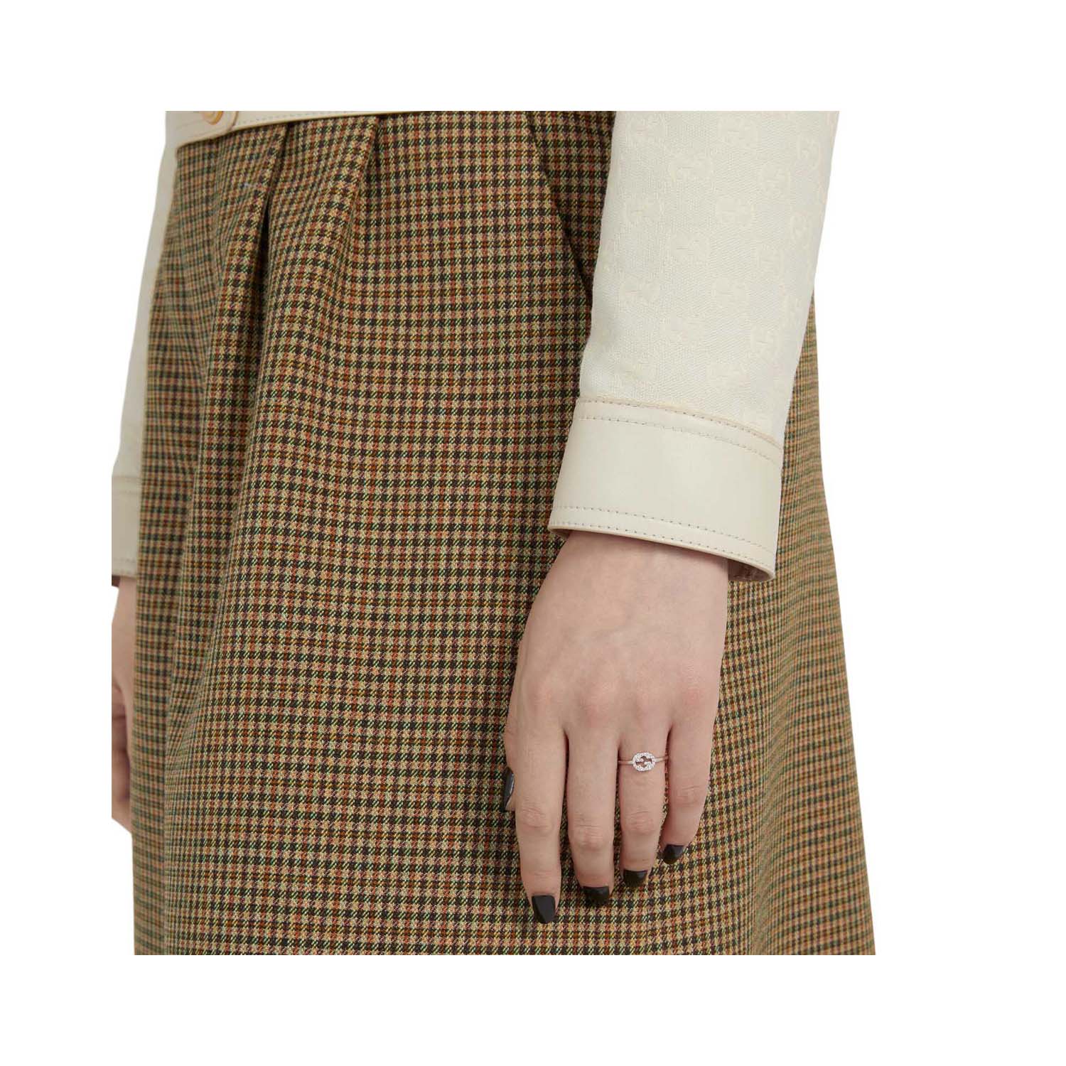 Gucci Interlocking, 18ct White Gold Diamond Ring An 18ct white gold round brilliant cut diamond set ring from the Gucci Interlocking collection.