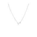 A 9ct white gold amethyst cat pendant and chain, featuring an oval and pear shaped amethyst with white gold ears and tail.