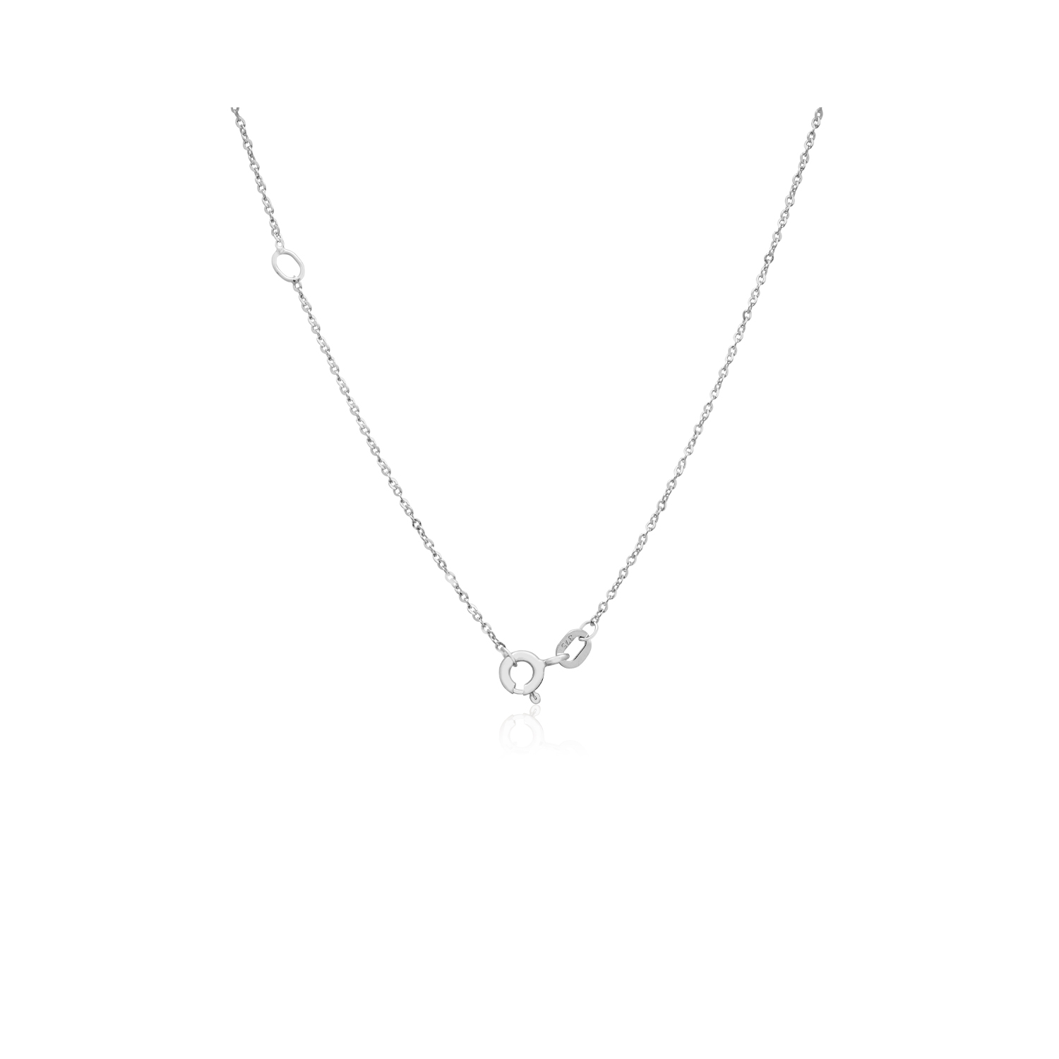 A 9ct white gold amethyst cat pendant and chain, featuring an oval and pear shaped amethyst with white gold ears and tail.