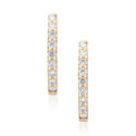 A pair of 18ct yellow gold diamond hoop earrings, featuring nine round brilliant cut diamonds.