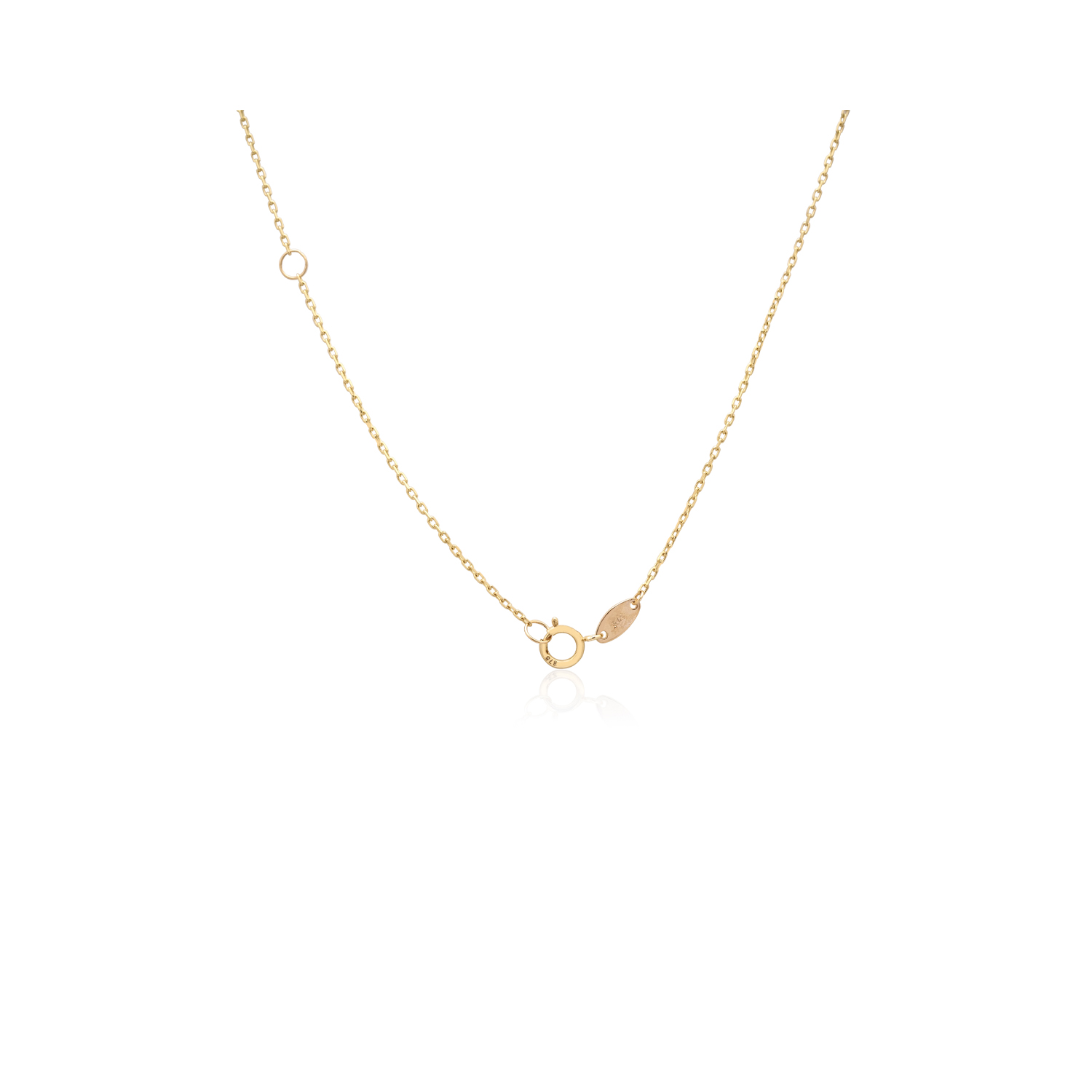 A 9ct yellow gold blue/ green turquoise gemstone heart shaped necklace on a trace chain.