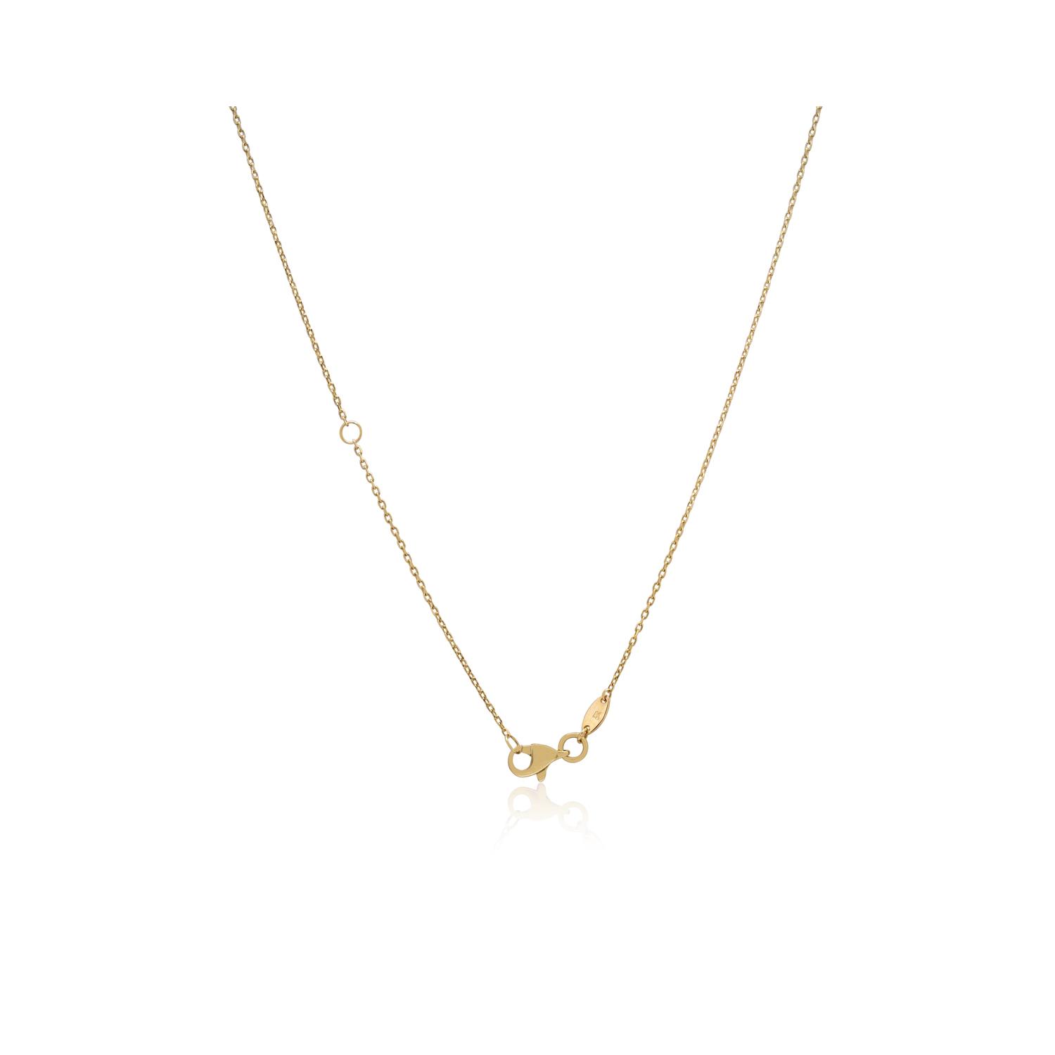 9ct Yellow Gold Turquoise Clover Necklace A 9ct yellow gold blue/ green turquoise clover necklace on a trace chain.