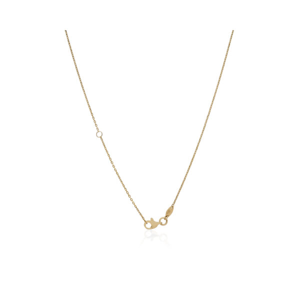 A 9ct yellow gold black onyx clover necklace on a trace chain.
