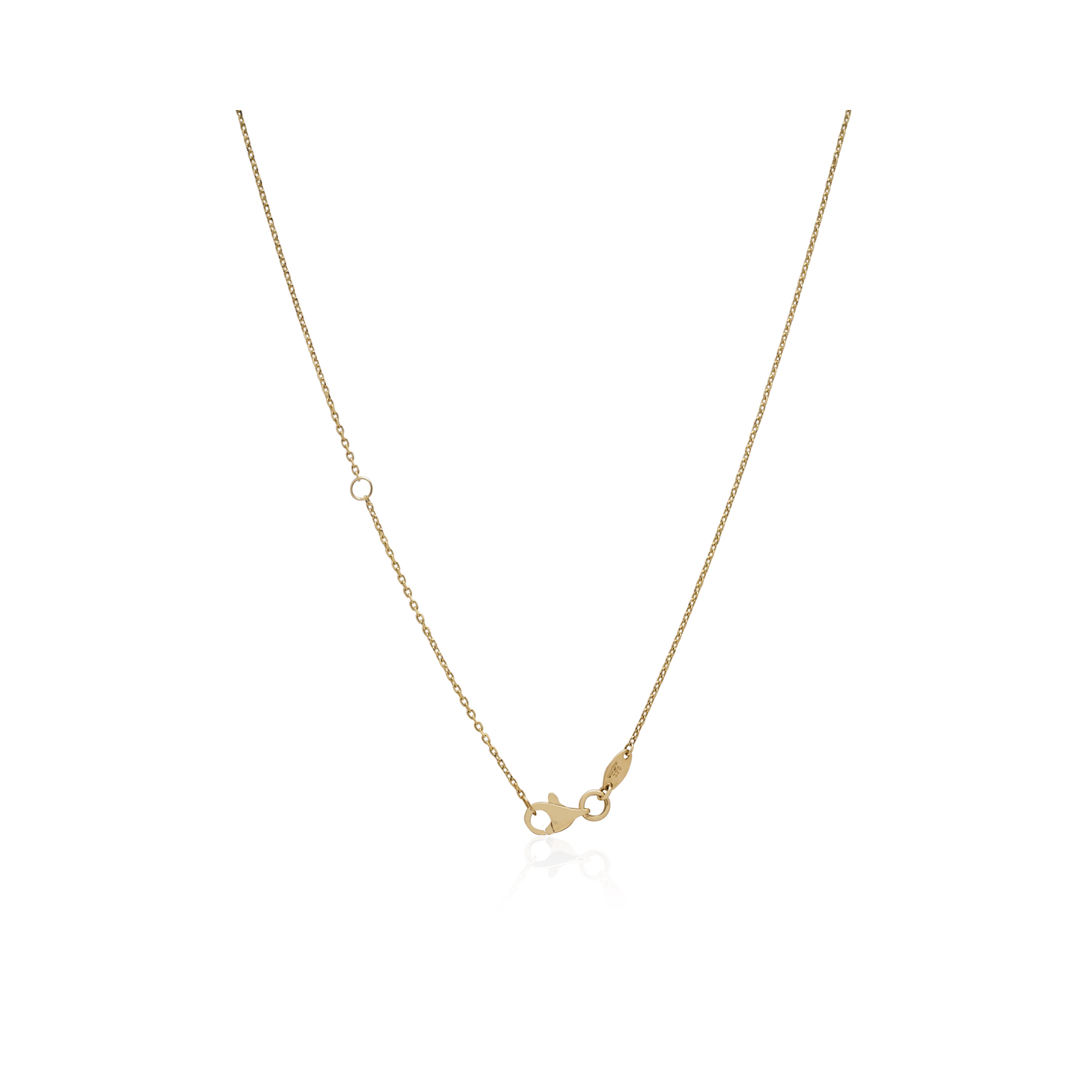 9ct Yellow Gold Onyx Clover Necklace A 9ct yellow gold black onyx clover necklace on a trace chain.