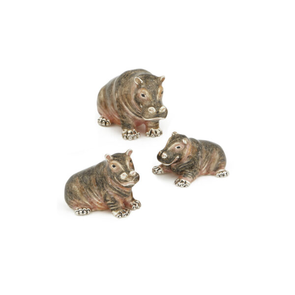 A sterling silver hippo figurine from Saturno by Francis Howard.