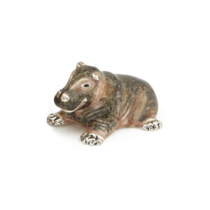 A sterling silver hippo figurine from Saturno by Francis Howard.