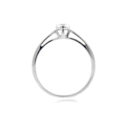 An 18ct white gold round brilliant cut diamond single stone ring with diamond set shoulders.