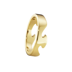 An 18ct yellow gold, polished Fusion end ring from Georg Jensen’s Fusion’s collection.