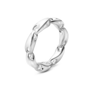 A sterling silver, link ring belonging to Georg Jensen's Reflect collection.