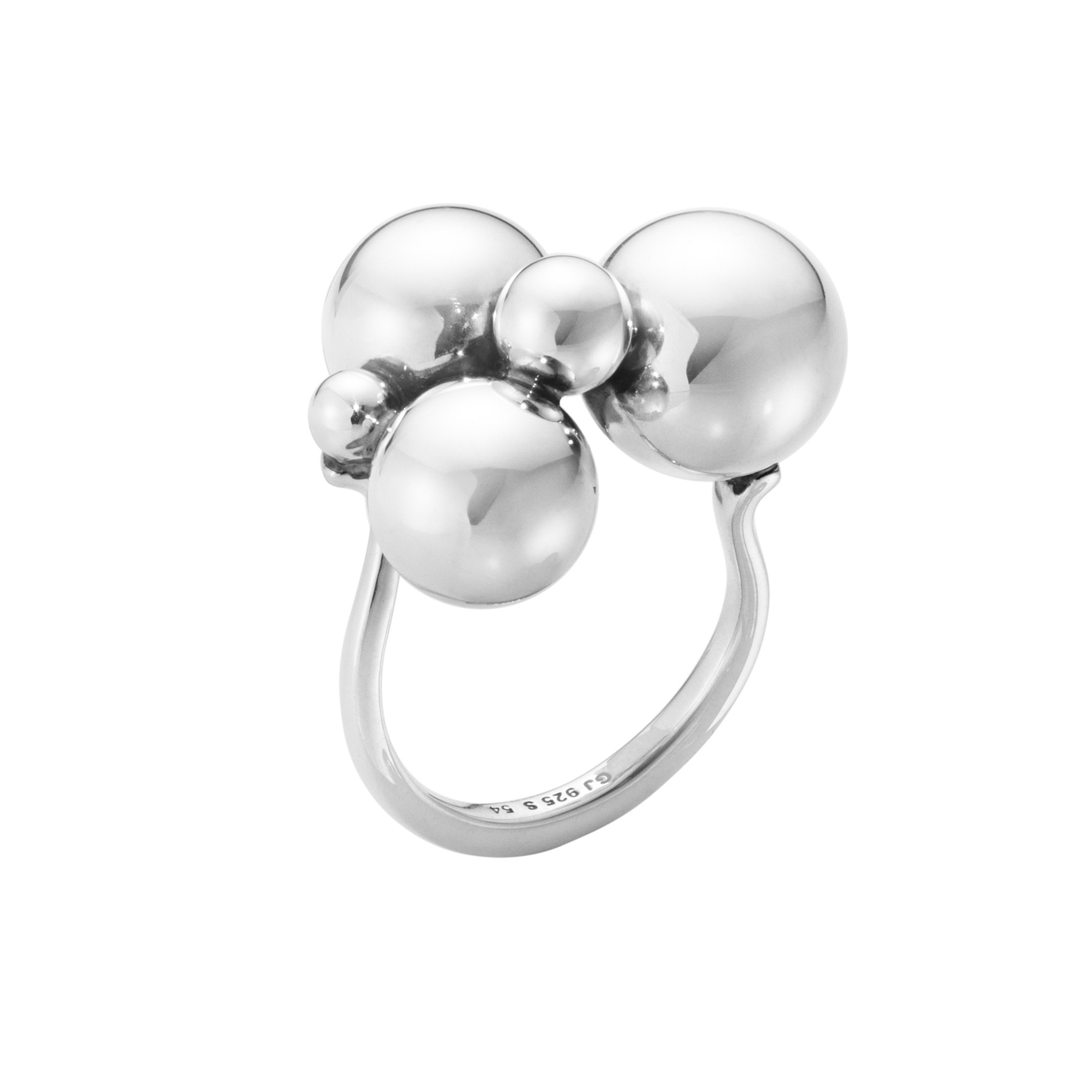 Georg Jensen, Sterling Silver Moonlight Grapes Dress Ring An oxidised sterling silver dress ring from Georg Jensen's Moonlight Grapes collection.