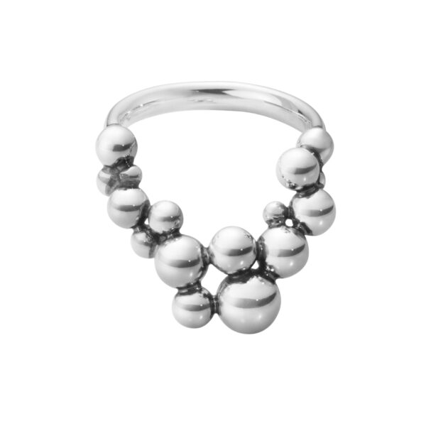 A sterling silver grape cluster ring belonging to Georg Jensen’s Moonlight Grapes collection.
