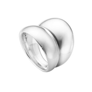 A sterling silver double curve ring belonging to Georg Jensen's Curve collection.