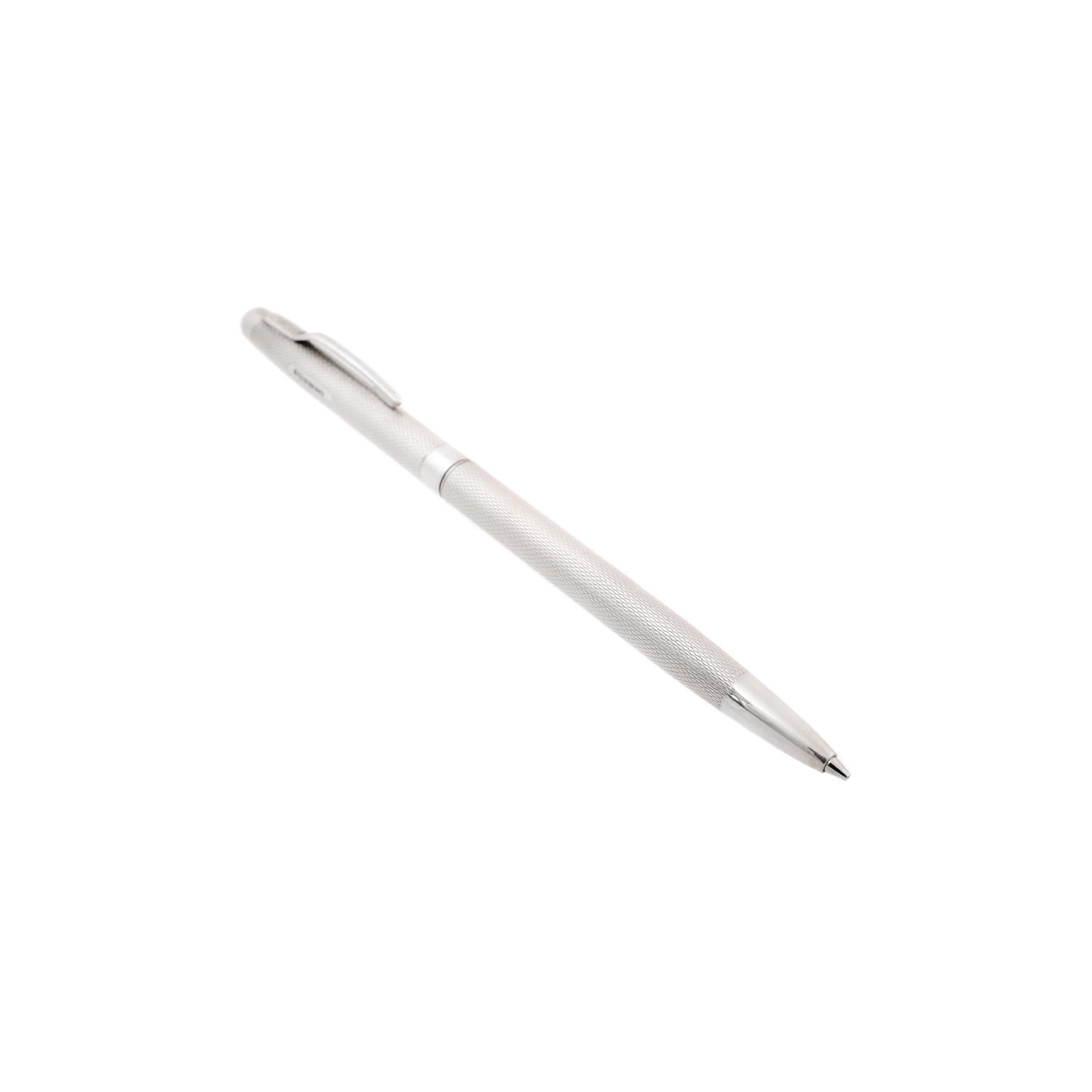 Sterling Silver Refillable Pencil A sterling silver, refillable pencil with a textured grip.