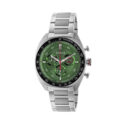 Gucci Interlocking Green, Quartz Men's Watch Gucci Interlocking with a 41mm stainless steel case and bracelet strap featuring a chronograph on a green dial with a black bezel.