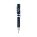 A Montblanc, Great Characters Homage to the Great Gatsby Special Edition Ballpoint pen in blue crafted with a platinum-coated clip in the style of a money clip and a gold-coated Art Deco monogram.