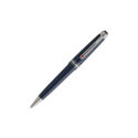 A Montblanc, Meisterstück Around The World In 80 Days Midsize Ballpoint pen crafted in dark blue precious resin and a clip featuring a red laquered heart.