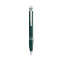 A Montblanc, StarWalker PolarGreen Precious Resin Ballpoint pen crafted in dark green precious resin with platinum-coated fittings and a transparent resin cap top that glows in low light.