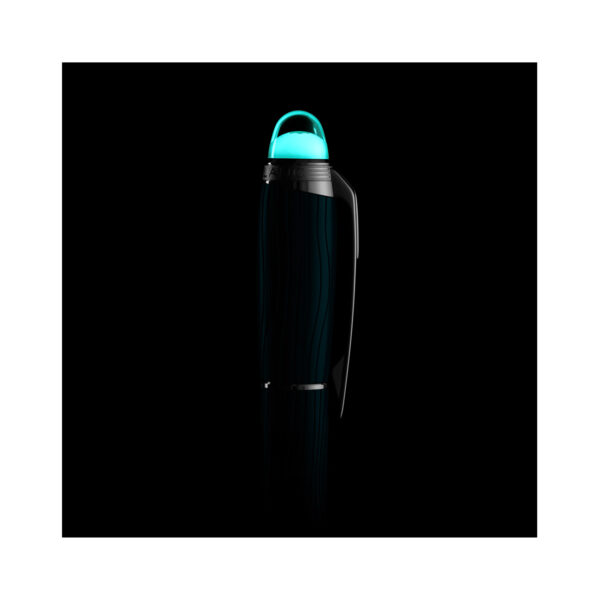 A Montblanc, StarWalker PolarGreen Precious Resin Ballpoint pen crafted in dark green precious resin with platinum-coated fittings and a transparent resin cap top that glows in low light.
