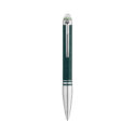 A Montblanc, StarWalker PolarGreen Doué Ballpoint pen crafted in dark green precious resin with platinum-coated fittings and a transparent resin cap top that glows in low light.