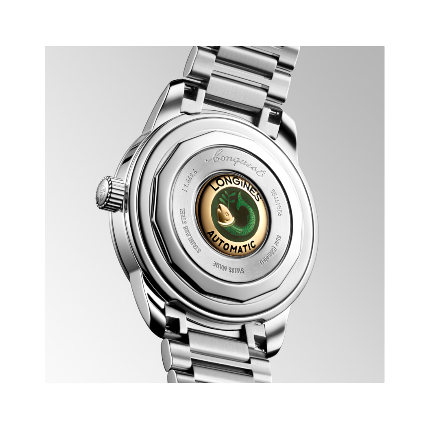 Longines, Conquest Heritage with a 38mm stainless steel case and bracelet strap featuring a blue dial.