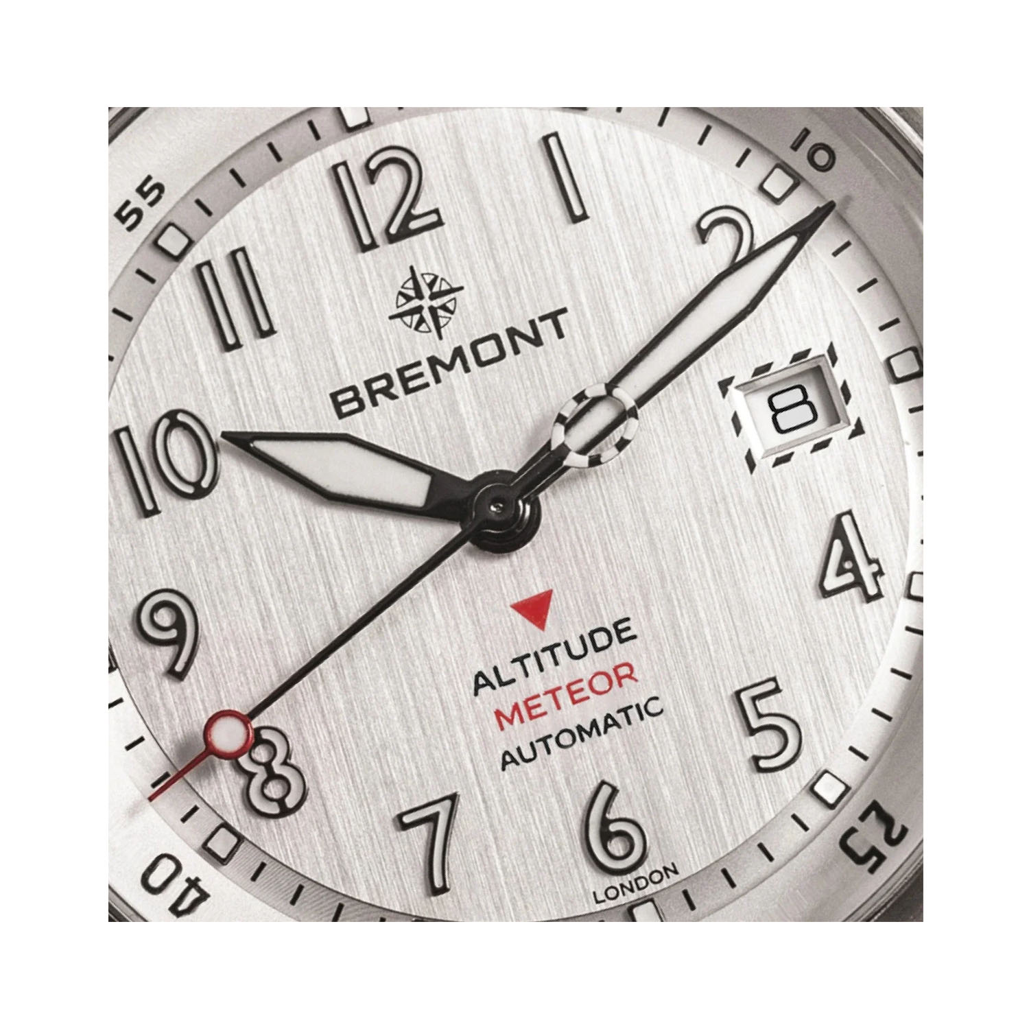 Bremont, Altitude MB Meteor Silver, Automatic Men's Watch Bremont, Altitude MB Meteor with a 42mm titanium case and bracelet strap featuring a date function and a silver dial.