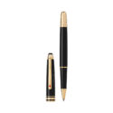 A Montblanc, Meisterstück Around The World In 80 Days Classique Rollerball pen crafted in anthracite precious resin and a clip featuring a red laquered heart.