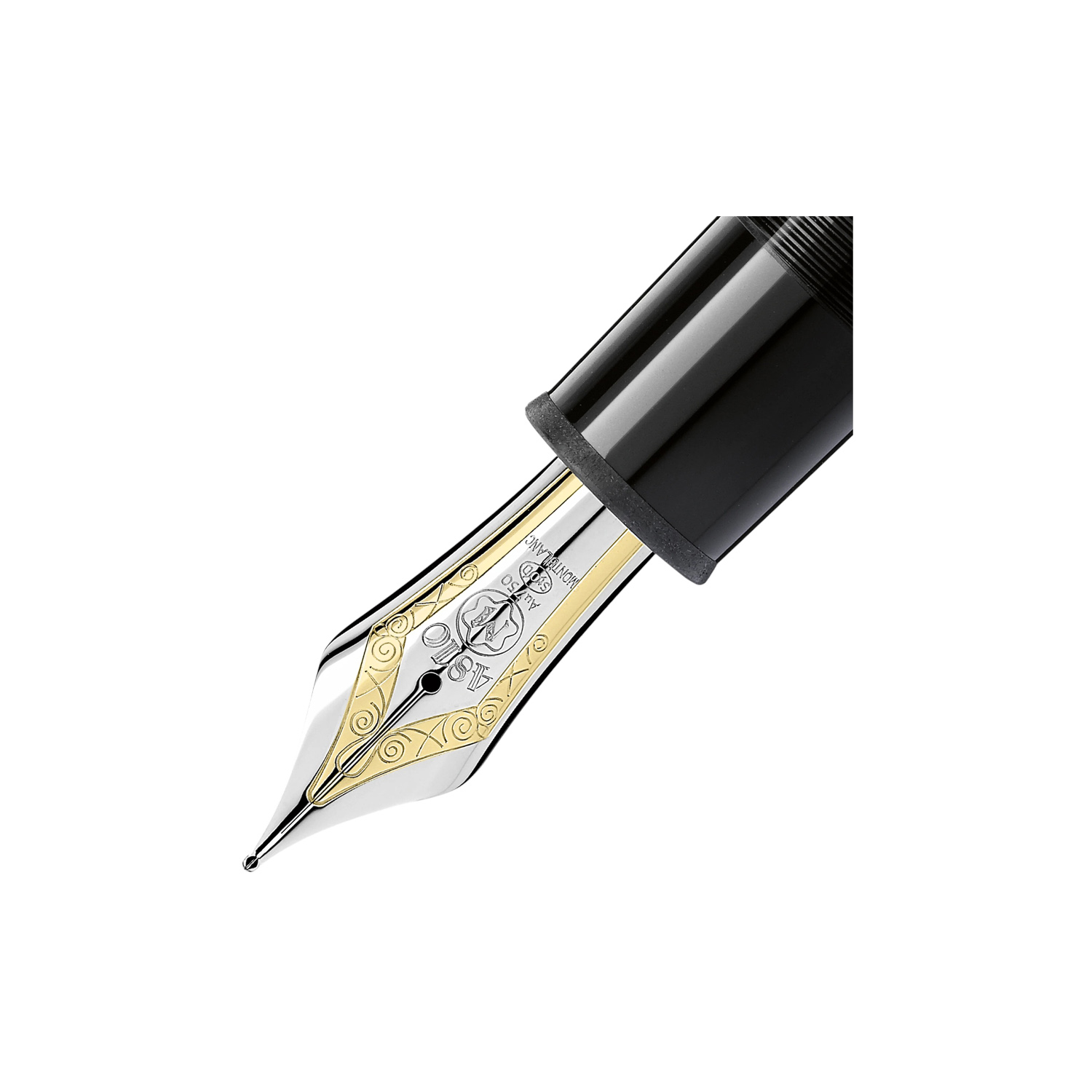 A Montblanc, Meisterstück Platinum-Coated 149 Fountain Pen crafted in black precious resin featuring a hand-crafted Au 750 18ct solid gold, rhodium-coated nib.