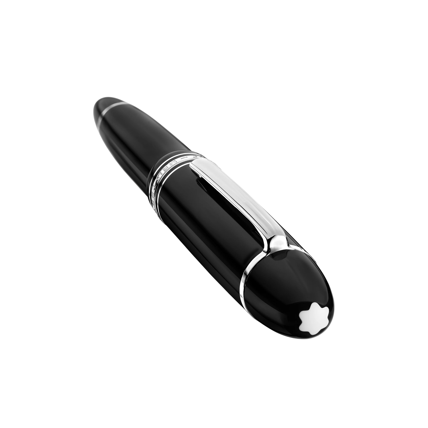 A Montblanc, Meisterstück Platinum-Coated 149 Fountain Pen crafted in black precious resin featuring a hand-crafted Au 750 18ct solid gold, rhodium-coated nib.