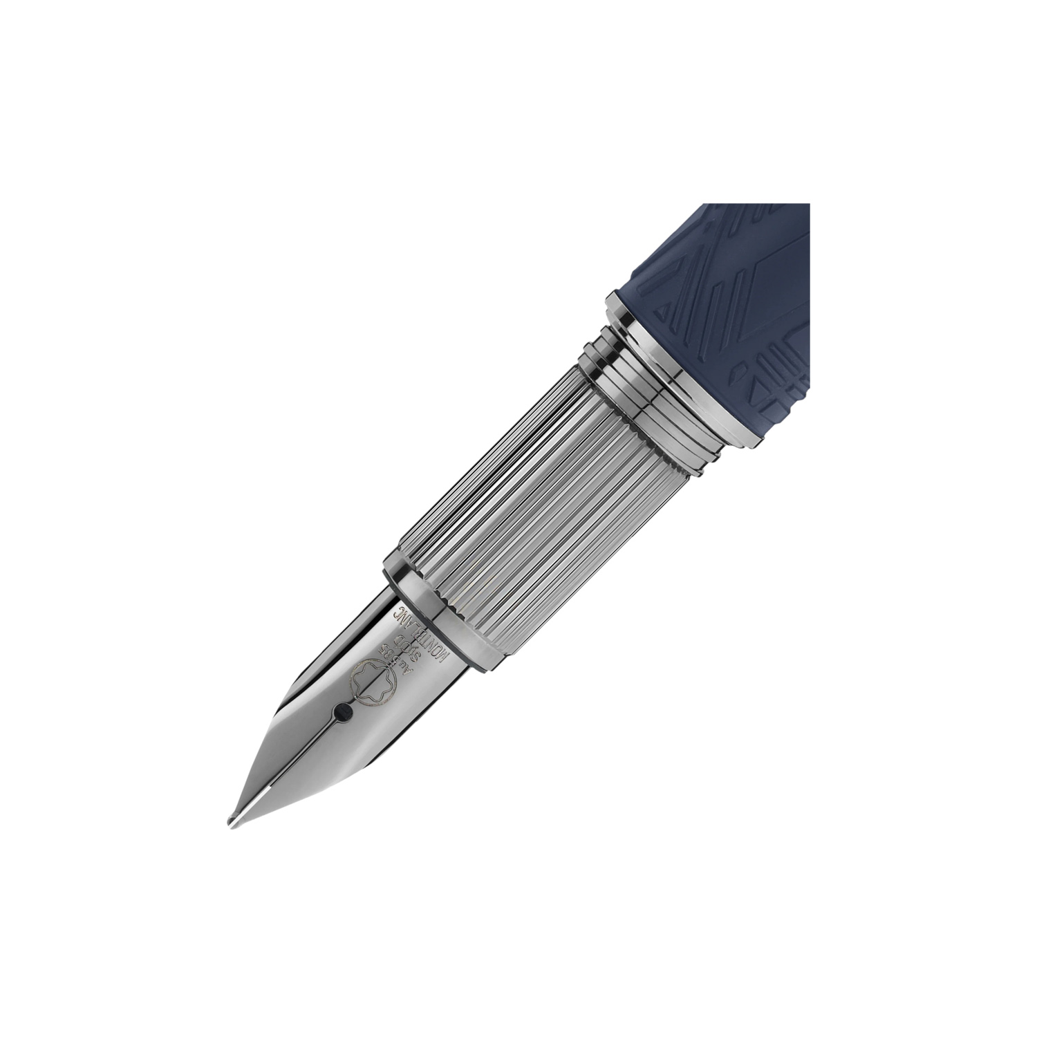 A Montblanc, StarWalker SpaceBlue Doué Fountain Pen crafted in deep space blue coloured precious resin with the metal cap and fittings coated in dark ruthenium and a handcrafted, rhutenium-coated Au585 gold nib.