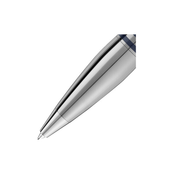 A Montblanc, StarWalker SpaceBlue Doué Ballpoint pen crafted in deep space blue coloured precious resin with the metal cap and fittings coated in dark ruthenium.