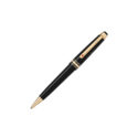 A Montblanc, Meisterstück Around The World In 80 Day Midsize Ballpoint pen crafted in anthracite precious resin and a clip featuring a red laquered diamond.