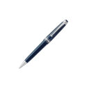 A Montblanc, Meisterstück The Origin Collection Midsize Ballpoint pen crafted in blue precious resin featuring platinum-coated fittings and clip.