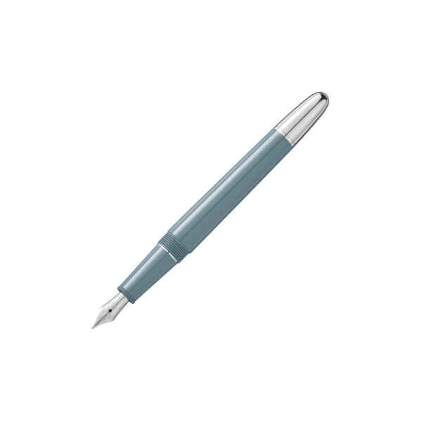Montblanc, Meisterstück x Olympic Heritage 1924 Classique Fountain Pen crafted in grey precious resin featuring a platinum-coated clip and a Au585 14ct gold nib embellished with a ski jumper.