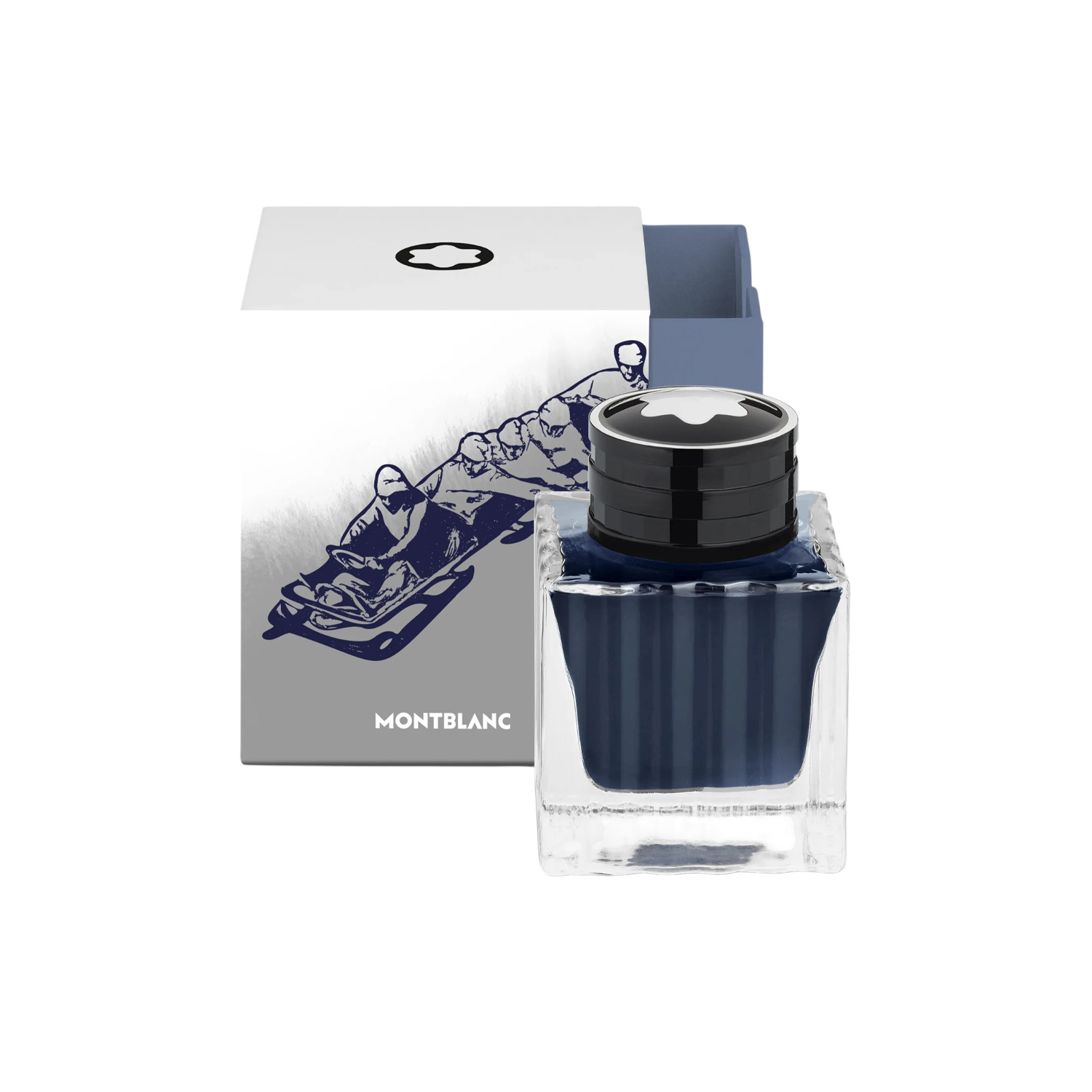 Montblanc, Ink Bottle Meisterstück x Olympic Heritage Chamonix 1924 with 50ml of blue ink.