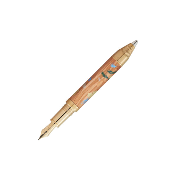 Montblanc, Masters of Art Homage to Pierre-Auguste Renior Limited Edition 4810 Fountain Pen crafted in ultramarine precious resin featuring a gold-coated clip and a solid gold Au 750 nib.