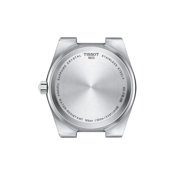 Tissot, PRX with a 35mm stainless steel case and bracelet strap featuring a date function and a blue dial.