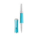 A Montblanc, Muses Maria Callas Special Edition Rollerball Pen crafted in turquoise precious resin featuring a platinum-coated clip, set with an elegant synthetic stone.
