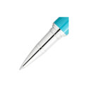 A Montblanc, Muses Maria Callas Special Edition Rollerball Pen crafted in turquoise precious resin featuring a platinum-coated clip, set with an elegant synthetic stone.