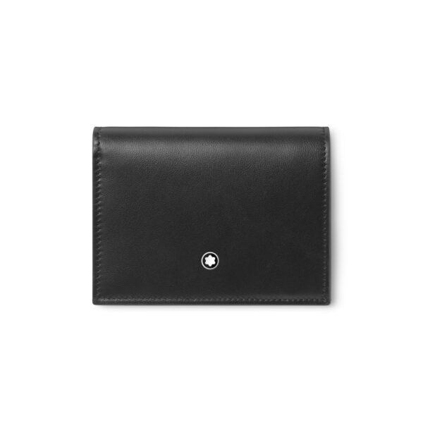 Montblanc, Soft Nano Continental Wallet crafted in soft black leather with a zipped main pocket, a compartment for banknotes, three credit card slots, plus two additional pockets.
