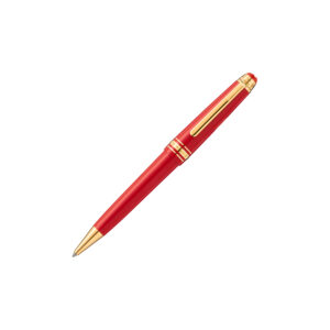 A Montblanc, Meisterstück x Olympic Heritage Paris 1924 Midsize Ballpoint pen crafted in red precious resin featuring the Olympic logo engraved on the cap top ring.
