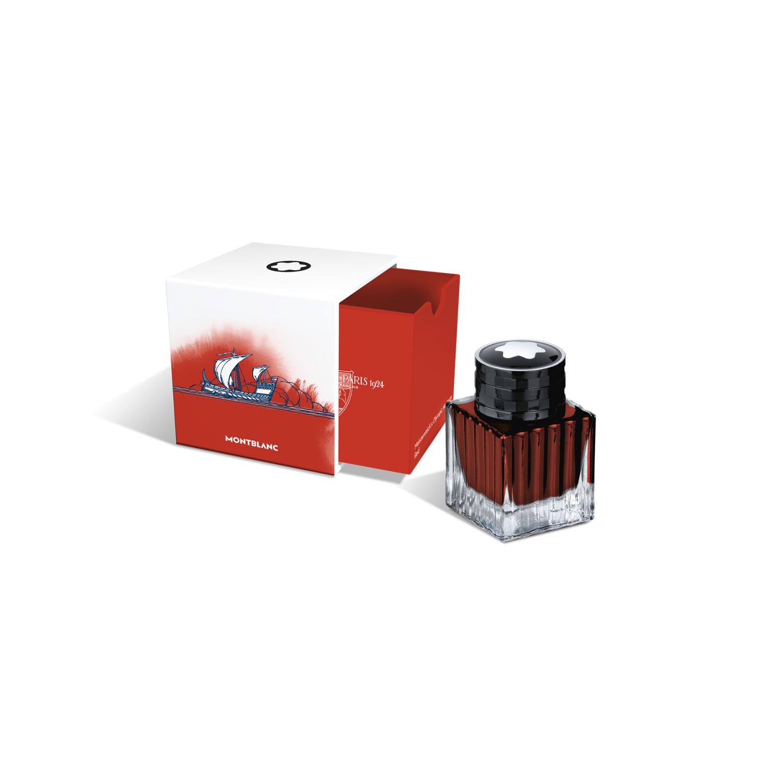 Montblanc, Ink Bottle Meisterstück x Olympic Heritage Paris 1924 with 50ml of red ink.